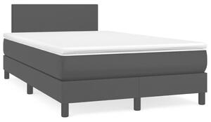 VidaXL Κρεβάτι Boxspring με Στρώμα Μαύρο 120x190εκ.από Συνθετικό Δέρμα