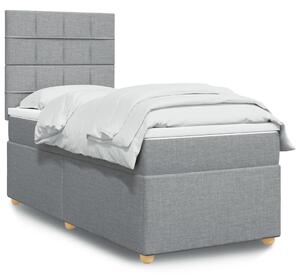 VidaXL Κρεβάτι Boxspring με Στρώμα Ανοιχτό Γκρι 80x200 εκ. Υφασμάτινο