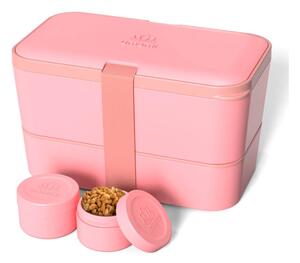Δοχείο Φαγητού Lunch Box - Original Bento Box Premium Nestable Umami - Coral Pink - Κατάλληλο για Φούρνο Μικροκυμάτων