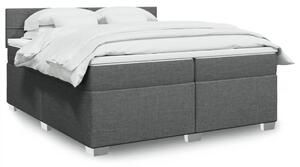 VidaXL Κρεβάτι Boxspring με Στρώμα Σκούρο Γκρι 200x200 εκ. Υφασμάτινο