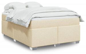 VidaXL Κρεβάτι Boxspring με Στρώμα Κρεμ 140x200 εκ. Υφασμάτινο