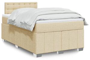 VidaXL Κρεβάτι Boxspring με Στρώμα Κρεμ 120x200 εκ. Υφασμάτινο