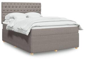 VidaXL Κρεβάτι Boxspring με Στρώμα Taupe 140x190 εκ. Υφασμάτινο