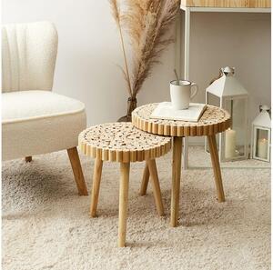 Σετ Τραπεζάκια Βοηθητικά Home Deco Factory με διαστάσεις 40x40cm και 35x35cm - ΜDF & Ξύλο - Aπόχρωση ξύλου - 2 τεμάχια