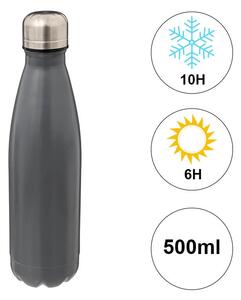 Μπουκάλι Θερμός 5five με χωρητικότητα 500ml και διατήρηση θερμοκρασίας 6h ζεστό / 10h κρύο - Gray