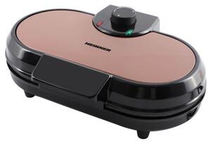 Βαφλιέρα Heinner Copper Crown HWF-1000CR με ισχύ 1000W, Αντικολλητικές πλάκες και 2 θέσεις ψησίματος