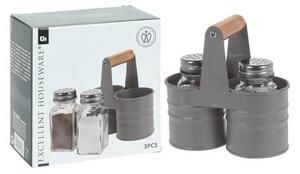 Σετ Αλατοπίπερο με βάση Excellent Houseware Σε Γυάλινο Δοχείο - 2 τεμάχια