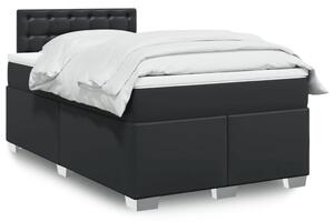 VidaXL Κρεβάτι Boxspring με Στρώμα Μαύρο 120x190εκ.από Συνθετικό Δέρμα