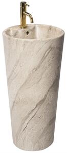 Ανεξάρτητος κεραμικός νιπτήρας Blanka Natural Mat Marble Y:85 cm/ Διάμετρος: 45 cm/ 40x 40 cm