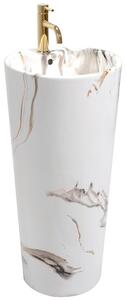 Ανεξάρτητος κεραμικός νιπτήρας Blanka Marble Y:85 cm/ Διάμετρος: 45 cm/ 40x 40 cm