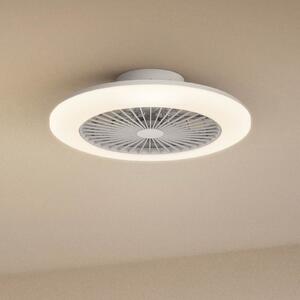 Philips Ανεμιστήρας οροφής LED Amigo, λευκός γυαλιστερός, 58 εκ., CCT, ρυθμιζόμενος, Λευκό, Σαλόνι / τραπεζαρία, Πλαστικό, σύγχρονο