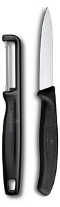 Σετ Μαχαίρια Γενικής Χρήσης & Αποφλοιωτής Victorinox Swiss Classic με μήκος λεπίδας 8cm - Black - 2 τεμάχια
