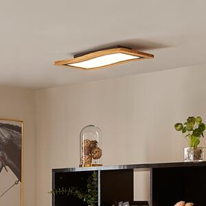 Lucande Φωτιστικό οροφής LED Joren, μήκους 46 εκ., από ξύλο, 3.000 K, ρυθμιζόμενος, Ξύλου, Σαλόνι / τραπεζαρία, Ξύλο, Εξοχική κατοικία / Ρουστίκ