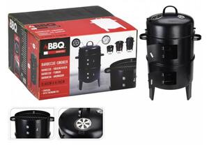 Ψησταριά & Καπνιστής BBQ κάρβουνου (C83000280) Διαμέτρου 40cm, Με Καπάκι, 2 δοχεία grill, θερμόμετρο και εξαεριστήρα, σχάρα, 3 πόδια στήριξης, από χάλ