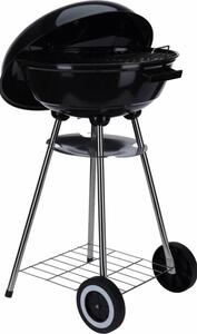 Ψησταριά BBQ κάρβουνου (C83000530) Με Καπάκι, Αεραγωγό, Σχάρα, Λαβή και πόδια στήριξης με 2 τροχούς, βάση για στάχτη, Μεταλλική, Διαμέτρου 46cm x Υ 84