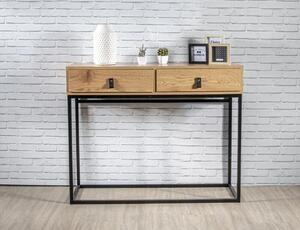 Kονσόλα Εισόδου Abbott Home Deco Factory με 2 συρτάρια και διαστάσεις 100x35x80.5cm - Απόχρωση Ξύλου