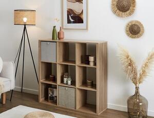 Ραφιέρα Οργάνωσης Klaus Home Deco Factory με 9 ράφια και διαστάσεις 102x32x99cm - Συνδυάζεται με κουτιά αποθήκευσης - Σε απόχρωση Ξύλου