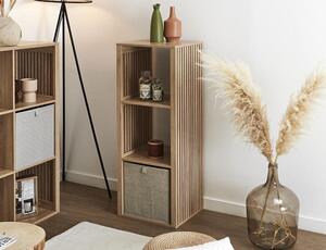Ραφιέρα Οργάνωσης Klaus Home Deco Factory με 3 ράφια και διαστάσεις 38.5x32x99cm - Συνδυάζεται με κουτιά αποθήκευσης - Σε απόχρωση Ξύλου