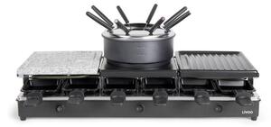 Γκριλιέρα Raclette και Φοντύ Livoo DOC234 για 12 άτομα, με ισχύ 1650W, 3 θερμοστάτες και 3 επιφάνειες ψησίματος