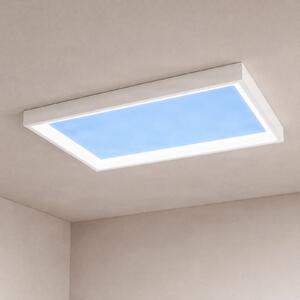 Lucande Φωτιστικό οροφής Sky με εφέ φυσικού φωτός, 90x60, ρυθμιζόμενος, Μπλε, Σαλόνι / τραπεζαρία, Πλαστικό, σύγχρονο