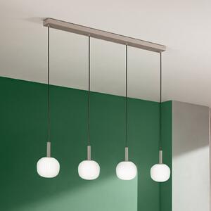 Luce Ambiente Design Κρεμαστό φωτιστικό Eris, μήκος 114 εκ., καφέ/λευκό, μέταλλο/γυαλί, 4 λάμπες, ρυθμιζόμενος, Καφέ / Σκουριάς, Σαλόνι / τραπεζαρία, Αλουμίνιο, σύγχρονο
