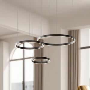 Milagro Lighting LED κρεμαστή λάμπα Gravity, 3-φωτεινή, μέταλλο, μαύρο, 4.000 K, Μαύρο, Σαλόνι / τραπεζαρία, Μέταλλο, σύγχρονο