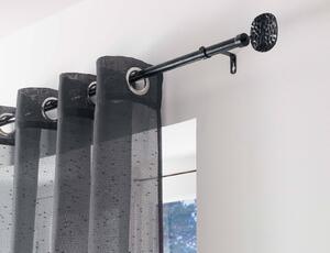 Μονό Κουρτινόξυλο Bullette Douceur d'intérieur με διάμετρο 19mm και επέκταση 120 - 210cm - Black/Silver