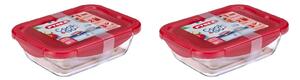 Σετ Πυρίμαχα σκεύη Cook & Go Pyrex με καπάκι και χωρητικότητα 0.8L και 1.9L - 2 τεμάχια