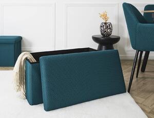 Ταμπουρέ Atom Home Deco Factory με αποθηκευτικό χώρο και διαστάσεις 76x38x38cm - Blue