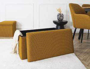 Ταμπουρέ Atom Home Deco Factory με αποθηκευτικό χώρο και διαστάσεις 76x38x38cm - Yellow