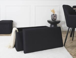 Ταμπουρέ Atom Home Deco Factory με αποθηκευτικό χώρο και διαστάσεις 76x38x38cm - Black