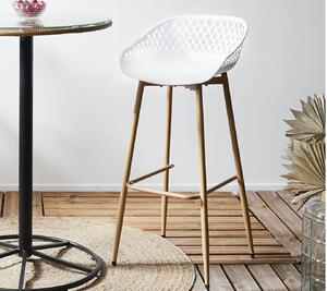 Σκαμπό μπαρ Malaga Home Deco Factory με διαστάσεις 45.5x47.6x88cm - White