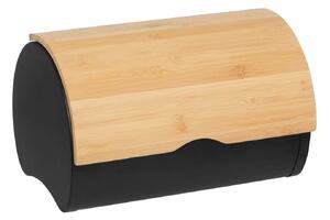 Ψωμιέρα 5five με καπάκι και διαστάσεις 32x20.5x24cm - Black