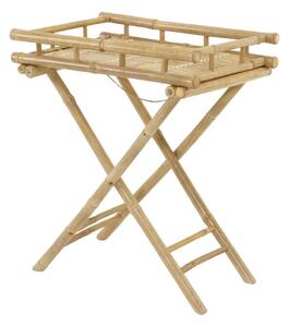 Πτυσσόμενο Τραπεζάκι & Δίσκος Lesli Living από Ξύλο Bamboo, με διαστάσεις 60x40x68cm - Απόχρωση Ξύλου