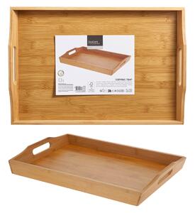 Δίσκος σερβιρίσματος από Ξύλο Bamboo, με λαβές και διαστάσεις 43.7x29.5x5.5cm