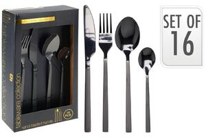 Σετ Μαχαιροπίρουνα Excellent Houseware από ανοξείδωτο ατσάλι - Μαύρο - 16 τεμάχια