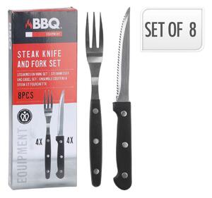 Σετ Μαχαιροπίρουνα μπριζόλας BBQ - 8 τεμάχια