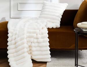 Κουβέρτα Boudoir Douceur d'intérieur με εσωτερική επένδυση fleece και διαστάσεις 125x150cm - White