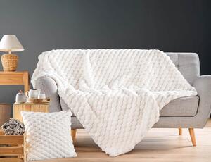 Κουβέρτα Frosty Douceur d'intérieur με εσωτερική επένδυση sherpa και διαστάσεις 220x240cm - White