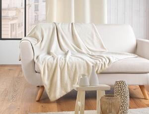 Κουβέρτα Wooly Douceur d'intérieur με επένδυση fleece και διαστάσεις 125x150cm - White