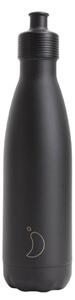 Μπουκάλι Θερμός Original Sports Chilly's με χωρητικότητα 750ml και διατήρηση θερμοκρασίας 24h κρύο - All Black