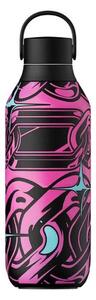 Μπουκάλι Θερμός Series 2 Studio Chilly's με χωρητικότητα 500ml και διατήρηση θερμοκρασίας 12h ζεστό / 24h κρύο - Magenta Madness