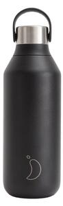 Μπουκάλι Θερμός Series 2 Chilly's με χωρητικότητα 500ml και διατήρηση θερμοκρασίας 12h ζεστό / 24h κρύο - Abyss Black