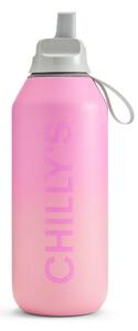 Μπουκάλι Θερμός Series 2 Flip Ombre Chilly's με πτυσσόμενο καλαμάκι, χωρητικότητα 500ml και διατήρηση θερμοκρασίας 24h κρύο - Sundown