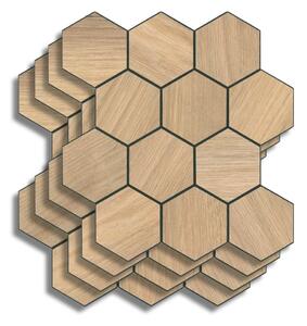 Αυτοκόλλητα Πλακάκια (Σετ 4τμχ) L-C Hexa Wooden 1770172