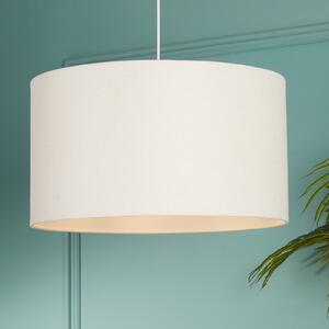 Searchlight Κρεμαστό φωτιστικό Rayna, Ø 50 cm, λευκό, λινό, E27, ρυθμιζόμενος, Μπεζ, Σαλόνι / τραπεζαρία, Ύφασμα / Κλωστοϋφαντουργία, Σκανδιναβικό