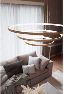 By Rydéns Rydens LED κρεμαστό φωτιστικό Trione, φυσικό, Ø 80 cm, ξύλο, Ξύλου, Σαλόνι / τραπεζαρία, Ξύλο, σύγχρονο