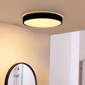 Lindby LED φωτιστικό οροφής Medon, Ø 38 cm, μαύρο, IP44, μέταλλο, Μαύρο, Μπάνιο, Μέταλλο, σύγχρονο