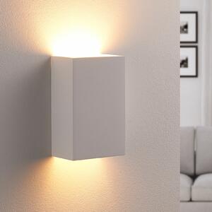 Lindby Φωτιστικό τοίχου Colja, γωνιακό, ύψος 16 cm, γύψος, λευκό, ρυθμιζόμενος, Λευκό, Σαλόνι / τραπεζαρία, Γύψος / πηλός, σύγχρονο