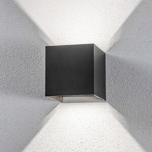 Lindby Εξωτερικός φωτιστικός τοίχου LED Nivar, τετράγωνος, μαύρος, 10 cm, IP54, Μαύρο, Μέταλλο, σύγχρονο